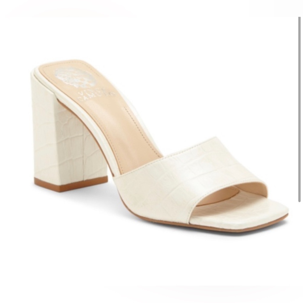 VINCE CAMUTO DAISANA BLOCK HEEL SANDAL CREAM SIZE 12